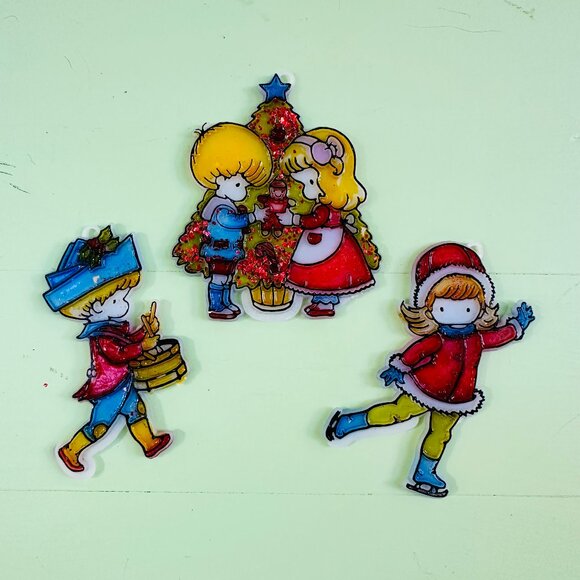 Vintage Joan Walsh Anglund Christmas Ornaments Set of Three Vintage 80s Xmas - Picture 1 of 7